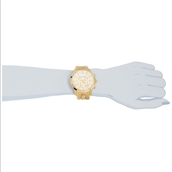 Women's MK5217 Oversized Horn Watch, Ivory Tone - Picture 4 of 5